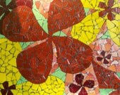 SALE - Funky Flower Stained Glass Mosaic Wall Art