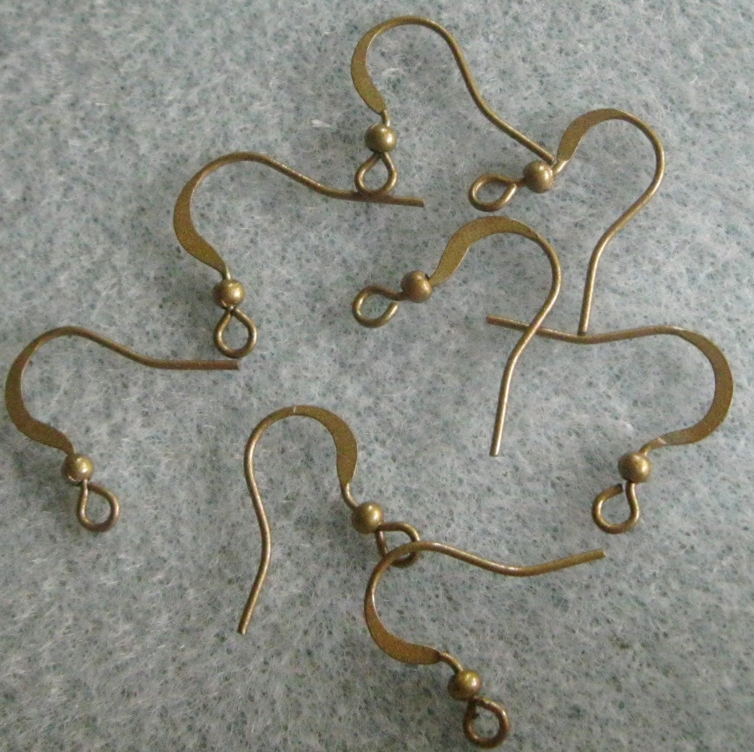 Antique Bronze Flat Ear Wires Nickel Lead Free 726