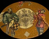 Decorative Storage Box - Court Musicians Decoupage Oval Box (DB101)