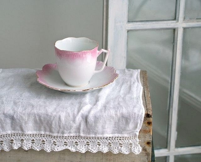pink P.K. Silesia antique tea cup set