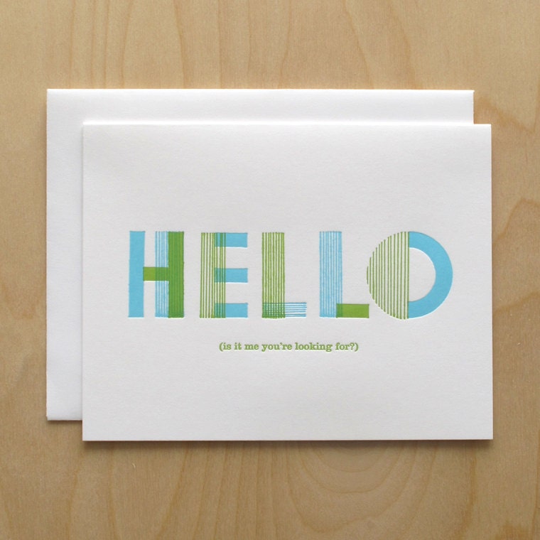 Letterpress Valentine Card // Hello
