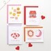 Set of 4 Letterpress Valentine Cards
