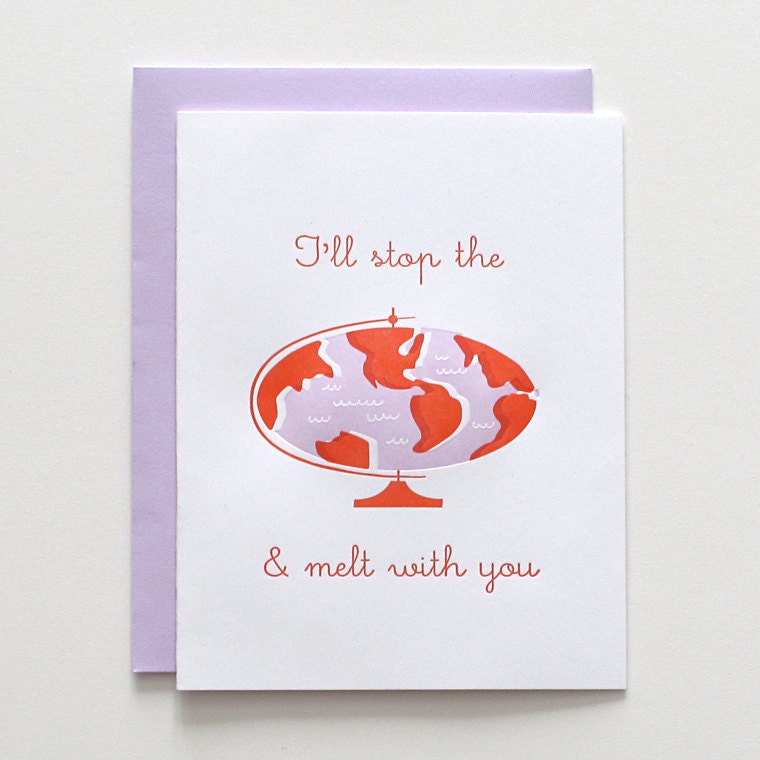 Set of 4 Letterpress Valentine Cards