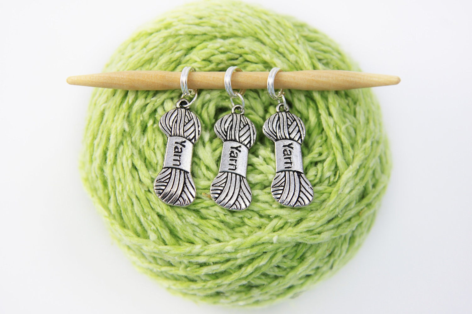 6 Knitting Stitch Markers -Yarn