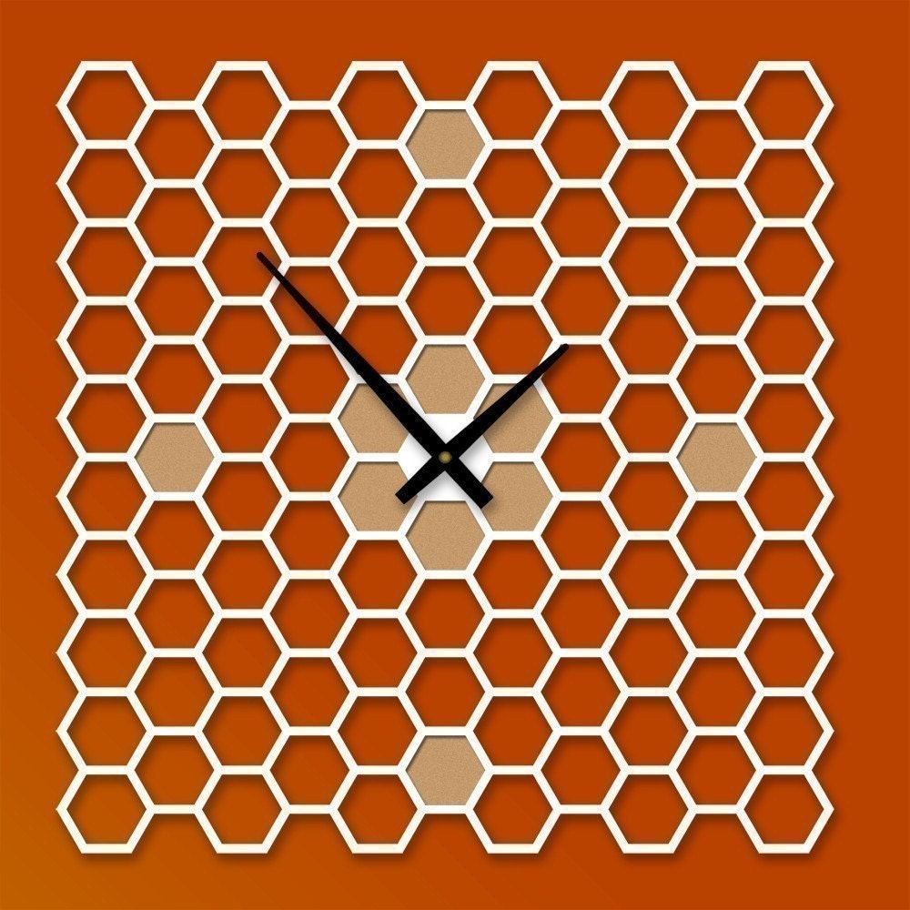 22in Large Honeycomb Modern Wall clock - pilotdesign