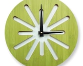 10in Green Splat Bamboo Wall Clock