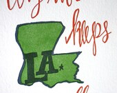 Louisiana Letterpress Print