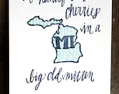 Michigan Letterpress Art Print
