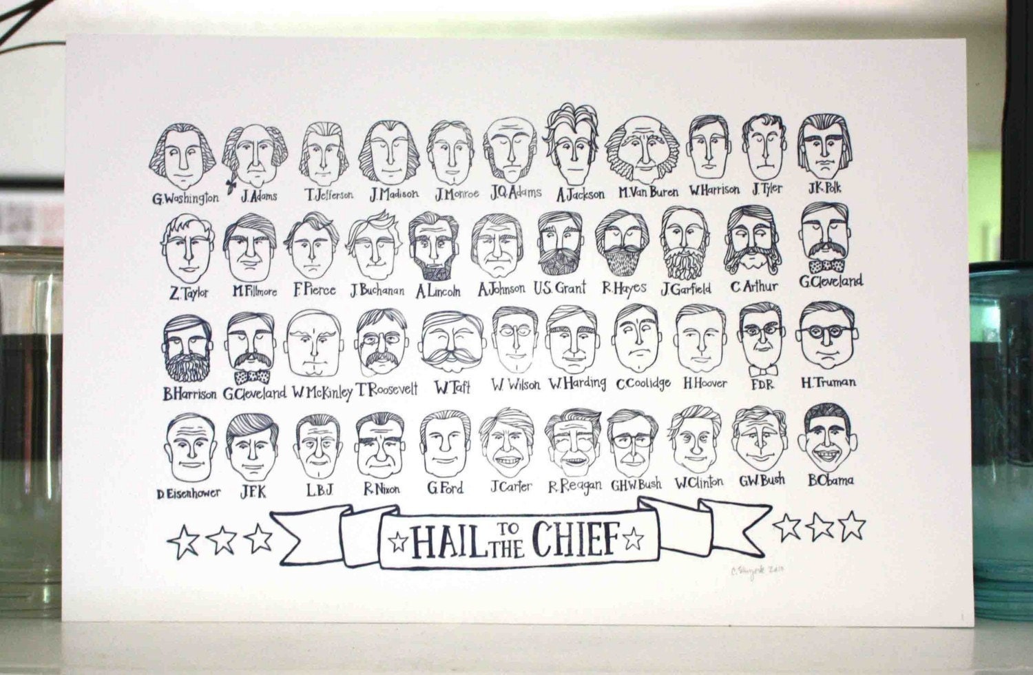 Hail to the Chief Letterpress Print