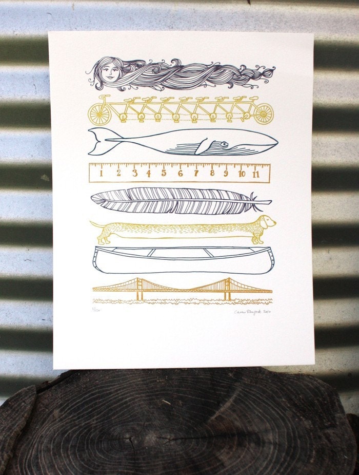 Things That Are Long LETTERPRESS POSTER 11x14
