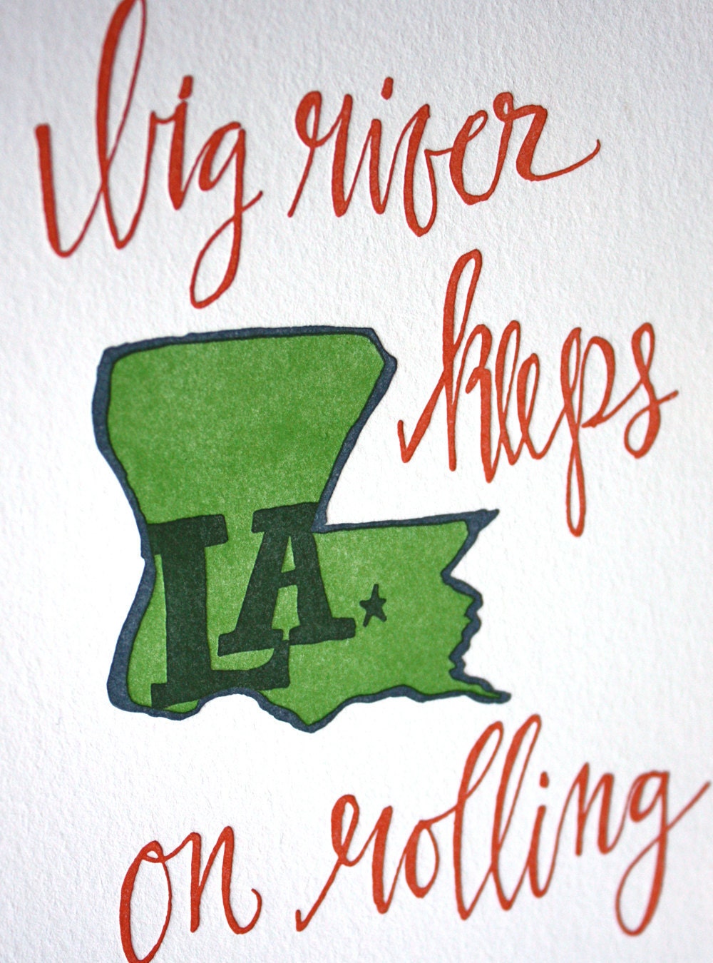 Louisiana Letterpress Print
