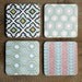 Geometric Letterpress Coasters Set of 8