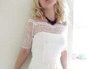 SOLAMENTE por AMOR bridal lace top white lace top white lace blouse bridal bolero jacket wedding bolero wedding shrug white lace shrug