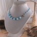 SNOWBIRD  necklace bracelet earrings set with vintage blue lampwork glass