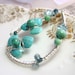 Turquoise flower December birthstone necklace sterling silver