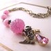 PINK SUGAR shabby chic bracelet with vintage lampwork glass