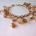 Topaz charm bracelet golden autumn berries