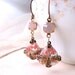 Peach pink pastel earrings with vintage art glass and filigree