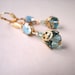 spring jewelry Baby Blue earrings with vintage aqua pastel art glass
