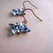 Powder Blue Sapphire star snowflake vintage rhinestone earrings pastel