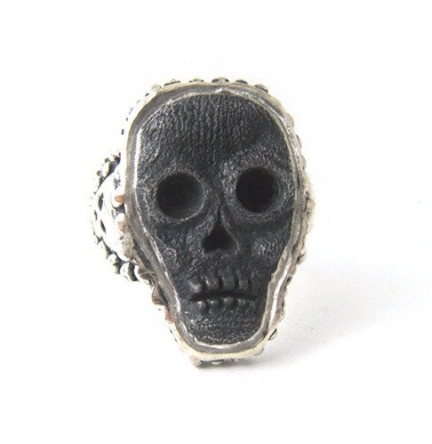 Midnight Skull RIng Custom Memento Mori Rocker Biker