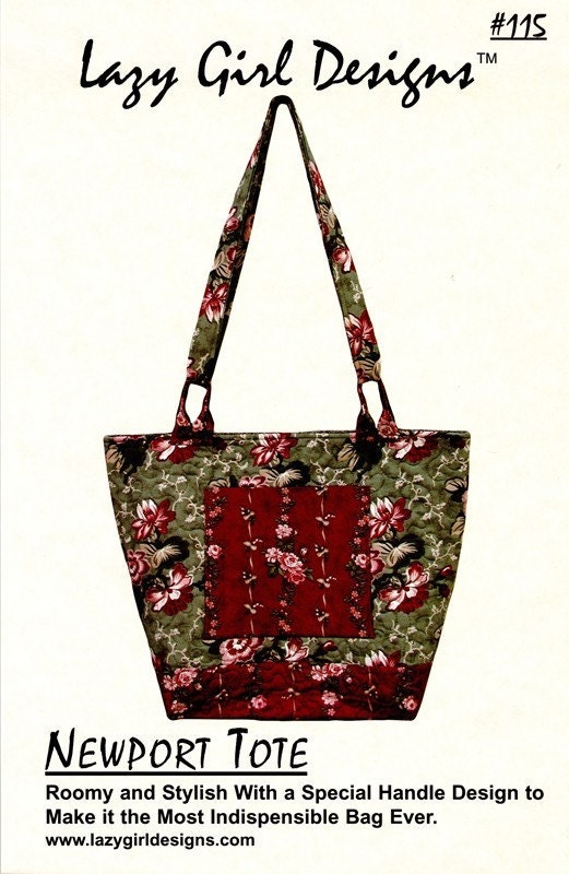 NEWPORT TOTE Handbag Purse Sewing Pattern - By Lazy Girl Designs