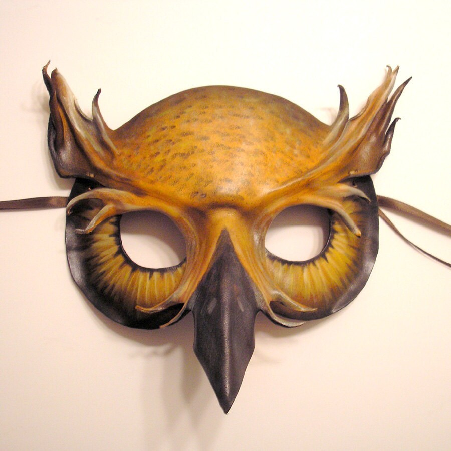 Great Horned Owl Leather Mask By Teonova On Etsy