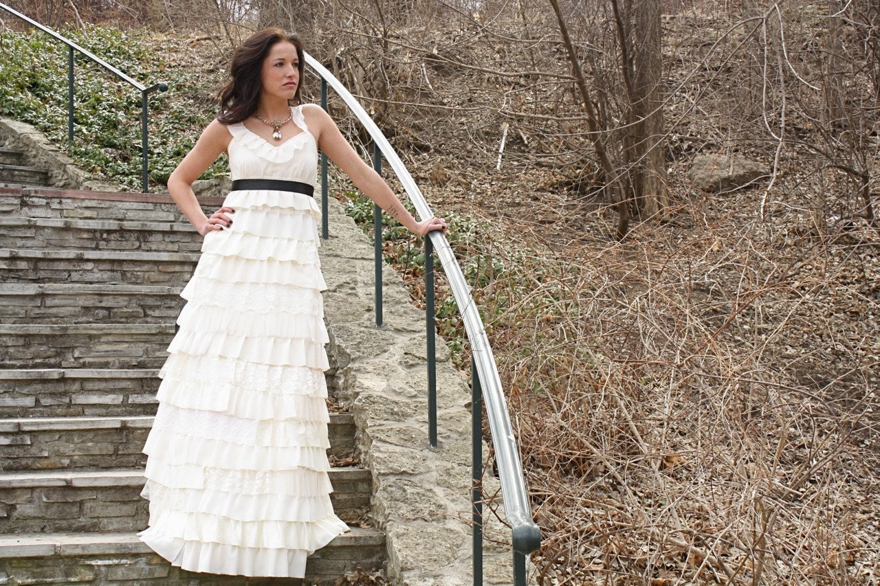 elsie. full length layered wedding slip dress.   custom sizes.
