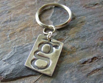 Fine silver initial keychain...............