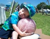 Blue Green Cotton Tie Dye Bucket Hat For Baby, Child or Adult