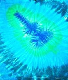 Toddler or Child's Cotton Tie Dye Blue Green Guitar Shirt