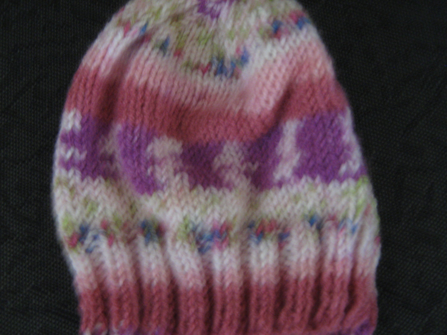 Acrylic Baby Hat - size 0 - 6  months - shades of pink