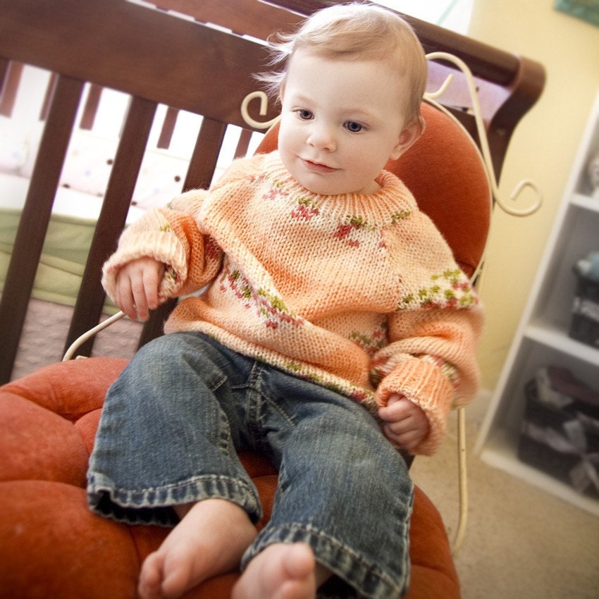 knit sweater fair isle and stripes  - size 12 - 18 months