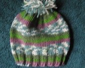 hand knit baby hat -  6 - 12 months