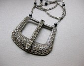 Vintage Rhinestone Buckle Necklace