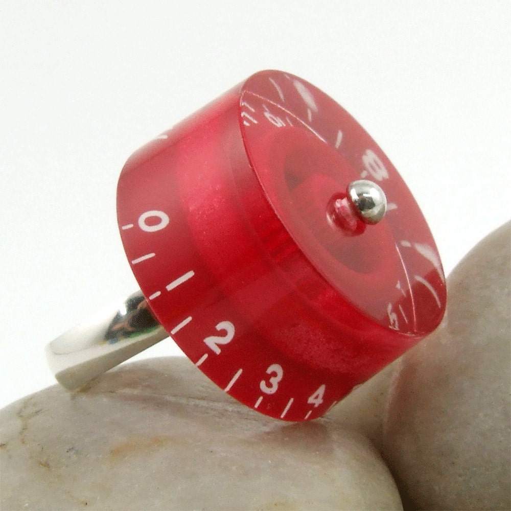 Turn Down the Suck Red Speed Knob and Sterling Ring -  Made in YOUR SIZE