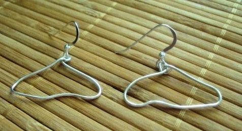 Wire Wrapped Fine Silver Wire Earrings Wire Earrings