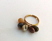 Wire Wrap Fancy Jasper Teardrop Adjustable ring