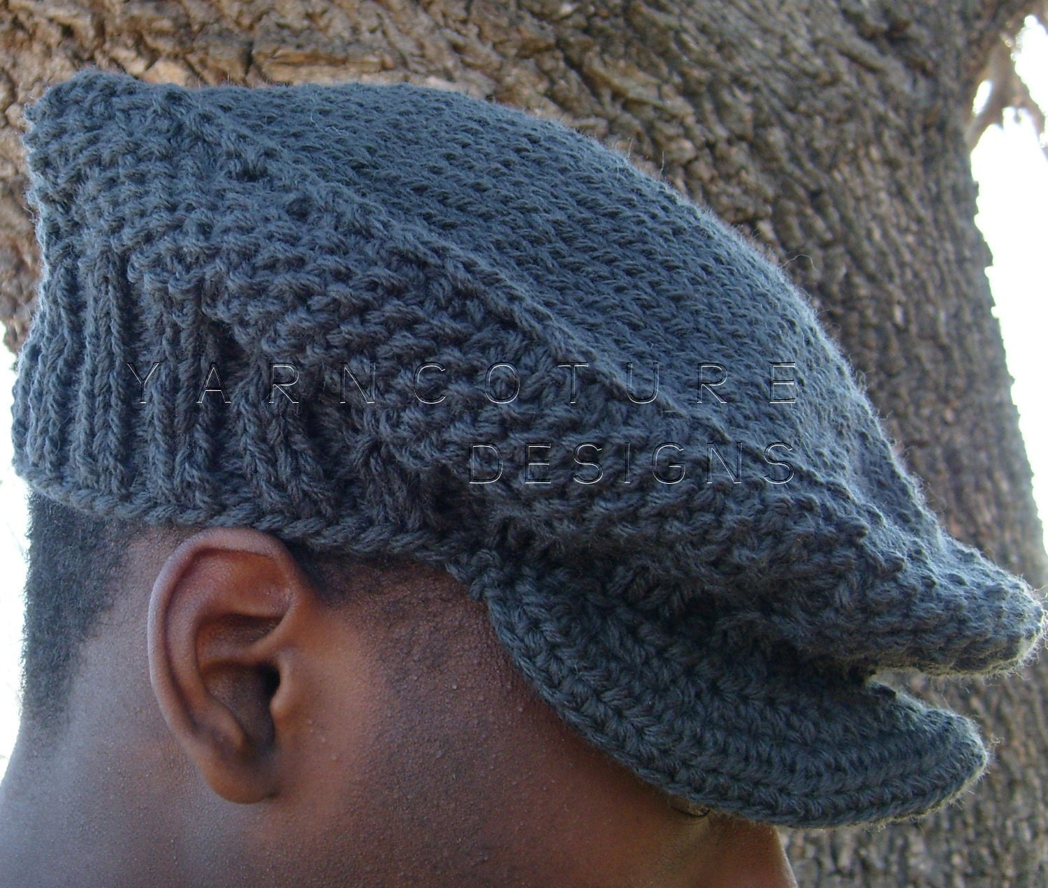 The Knit Newsie / Jeff Cap - UNISEX  In Gothic Gray Custom Listing For James Prather