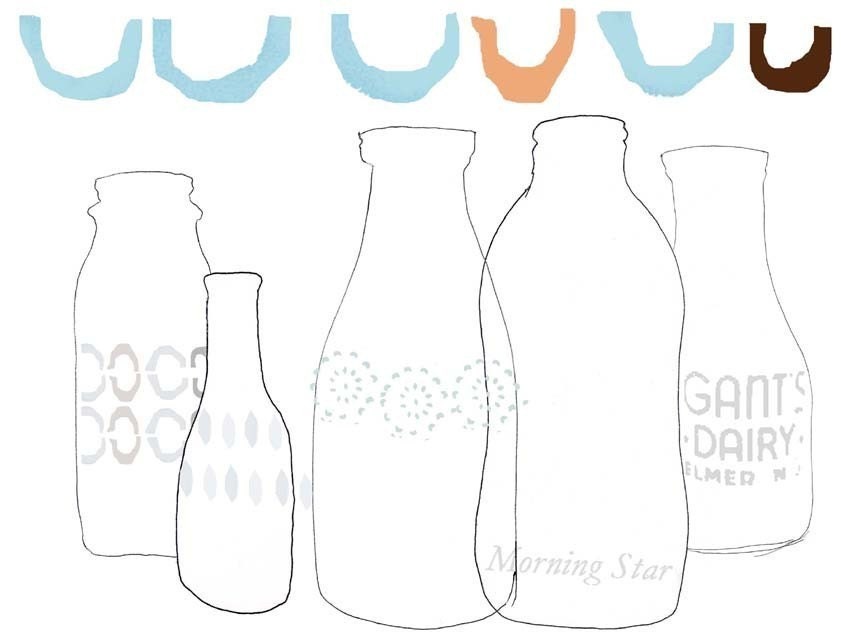 Milk Bottles - print