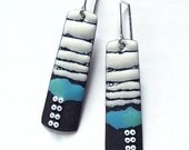 Long Sgraffito Enameled Earrings