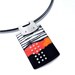 Sgraffito Enameled Pendant in Red and Orange Gradient