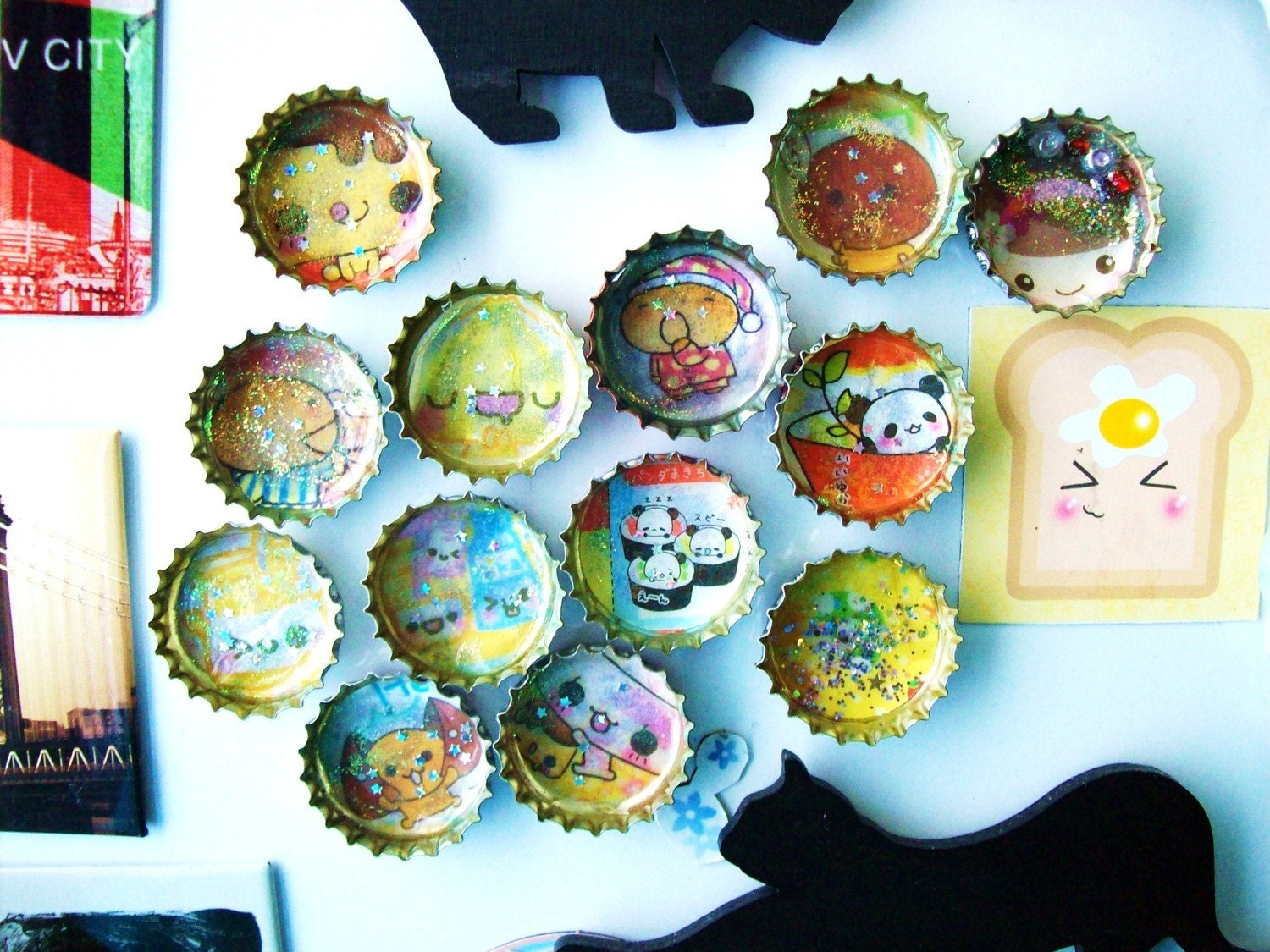 Kawaii Bottle Cap Magnets - Surprise Set of 2