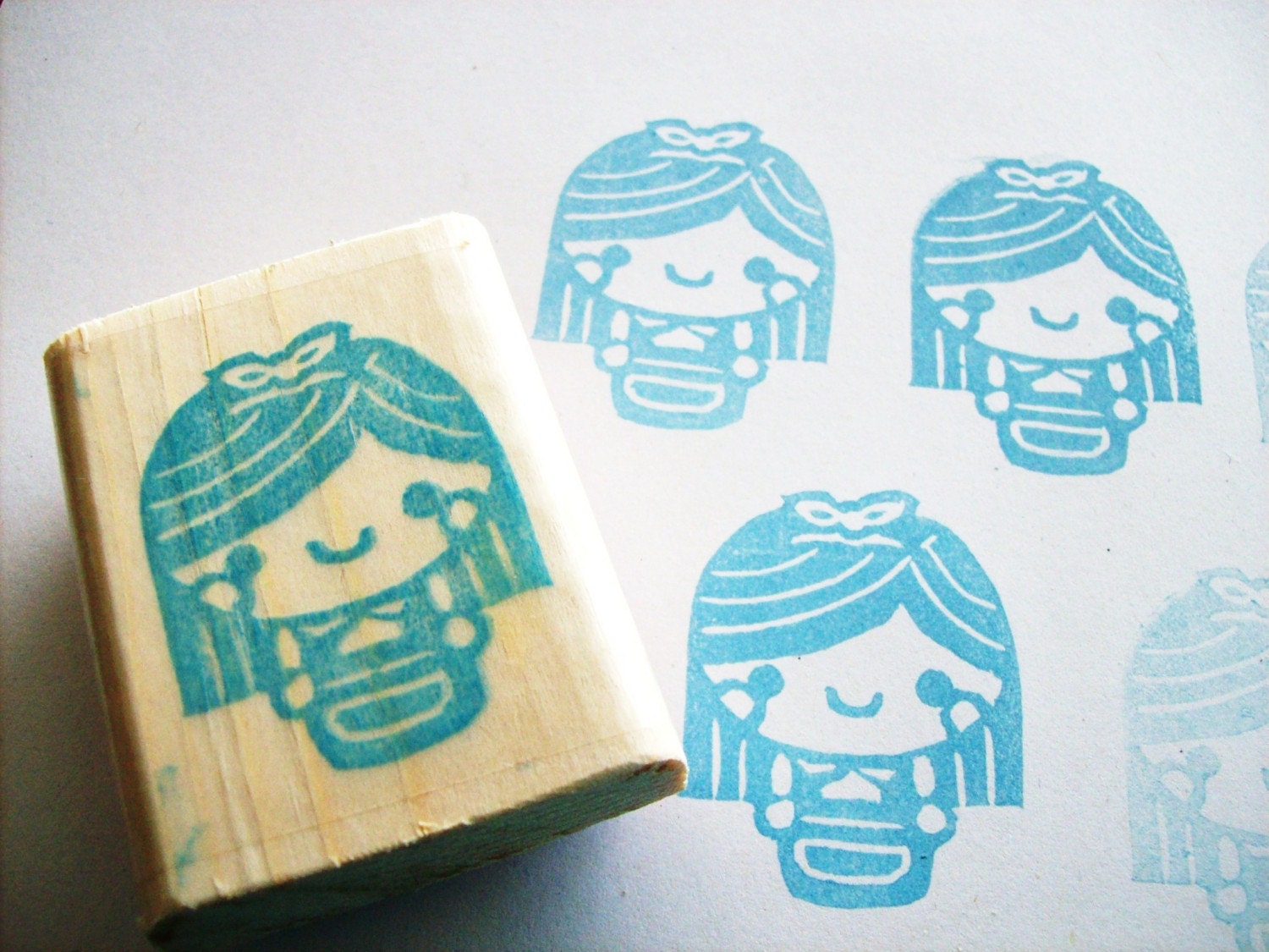 Alice in Wonderland - Hand Carved Mounted Stamp