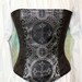 Black & Silver Renaissance Celtic Cross Corset,  Pirate, Gypsy, Steampunk, 1 size left, 33, Ready to Ship