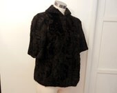1930s jacket / My Little Shorty Vintage 30's Black Fur Coat Jacket