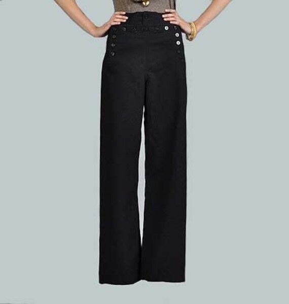 women's high waisted sailor pants