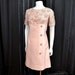1960s dress / Vintage 60's Dress - Heavily Beaded Rhinestones Pink Cocktail Dress