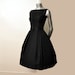 Vintage 50's Black Bow Ribbons Cocktail Party Full Skirt Dress