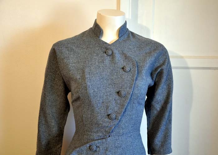 Little Miss Military Vintage 40's Avant Garde Art Deco Dress